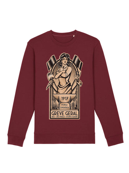 Working Class History Greve Geral 1917 Burgundy Hoodie Changer Product Mockup 