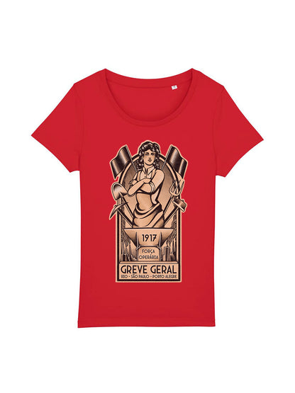 Working Class History Greve Geral 1917 Red T-Shirt Jazzer Product Mockup