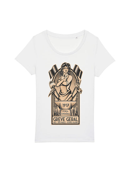Working Class History Greve Geral 1917 White T-Shirt Jazzer Product Mockup