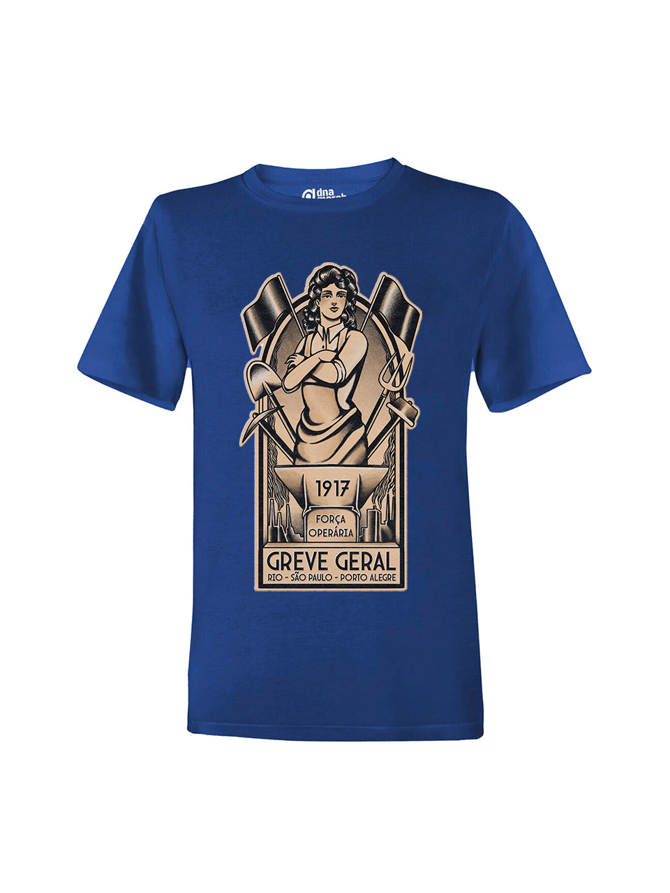 Working Class History Greve Geral 1917 Blue T-Shirt Product Mockup