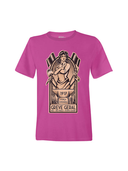 Working Class History Greve Geral 1917 Purple T-Shirt Product Mockup