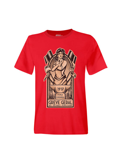 Working Class History Greve Geral 1917 Red T-Shirt Product Mockup
