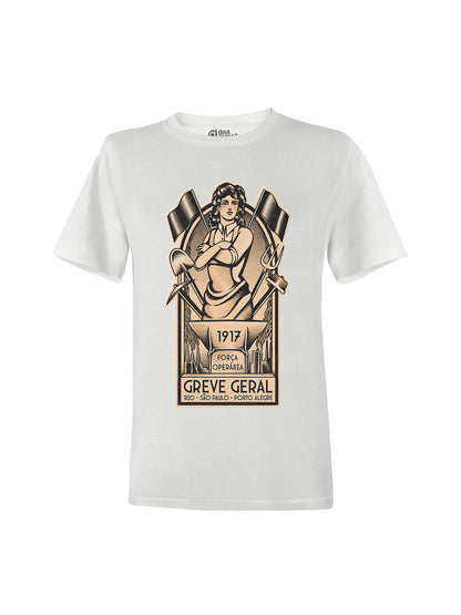 Working Class History Greve Geral 1917 White T-Shirt Product Mockup
