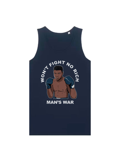 Won't Fight No Rich Man's War dna merch Navy Tanktop