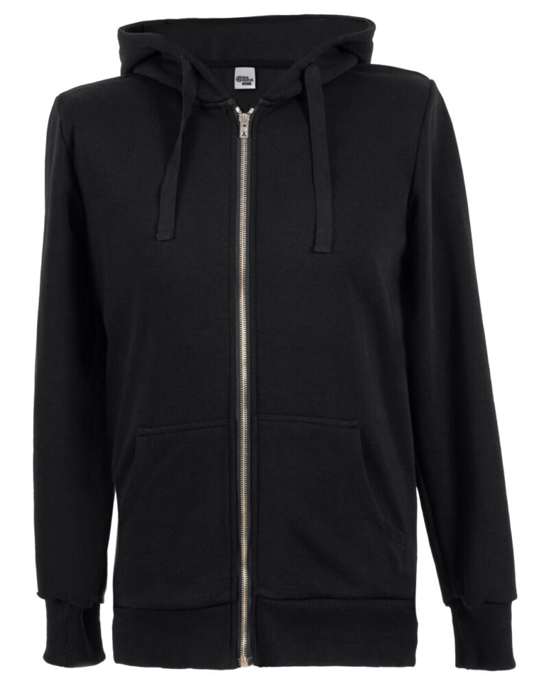 zipper hoodie front black