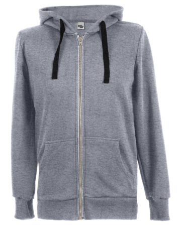 zipper hoodie front grey
